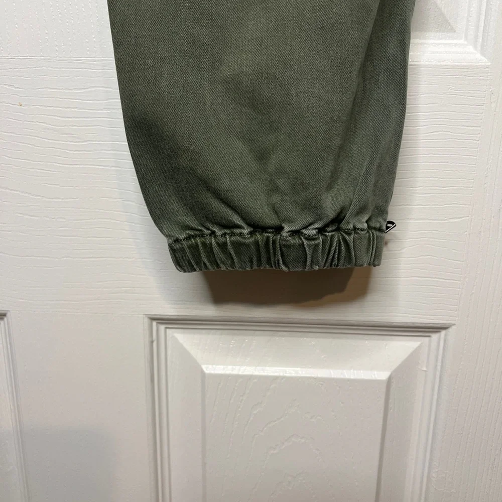 PAIGE Mayslie Cropped Joggers Ankle-Length Green Jeans | Size 31